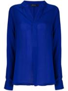 Polo Ralph Lauren - Plain Shirt - Women - Silk - M, Blue, Silk