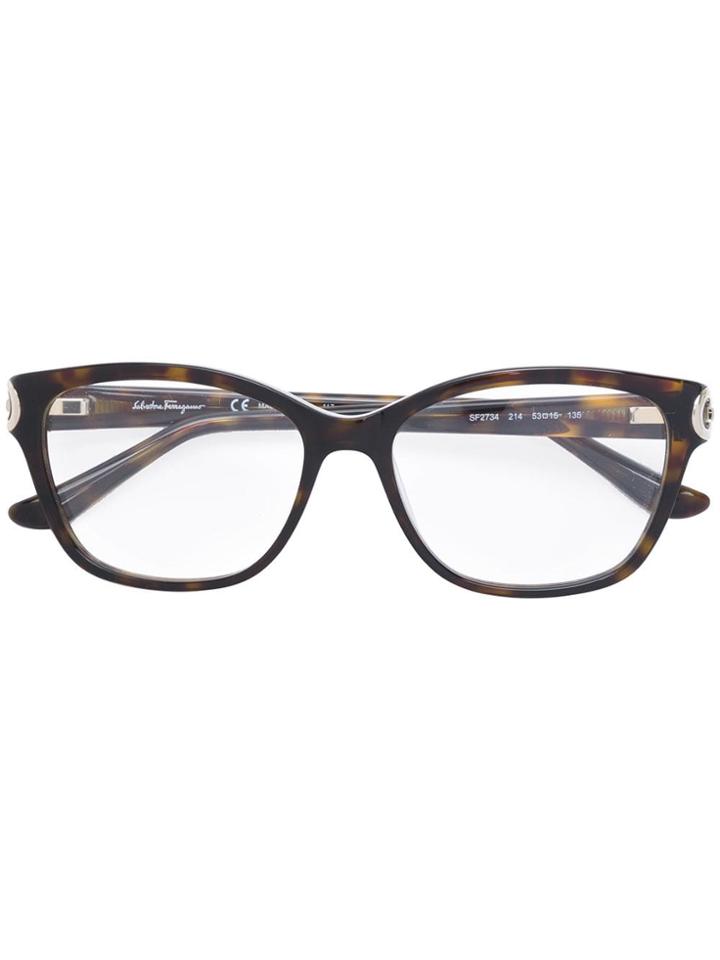 Salvatore Ferragamo Square-frame Optical Glasses - Brown