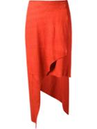 Uma Raquel Davidowicz Suede Asymmetric Skirt, Women's, Size: 40, Yellow/orange, Leather
