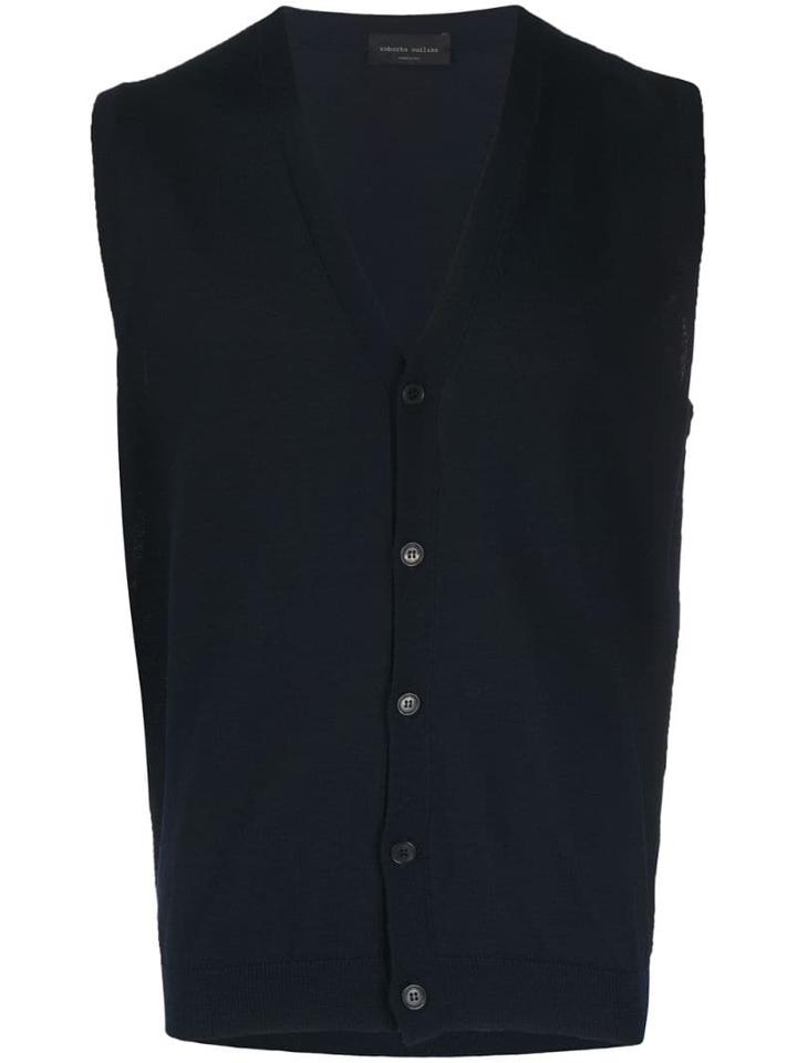 Roberto Collina Sleeveless Cardigan - Blue
