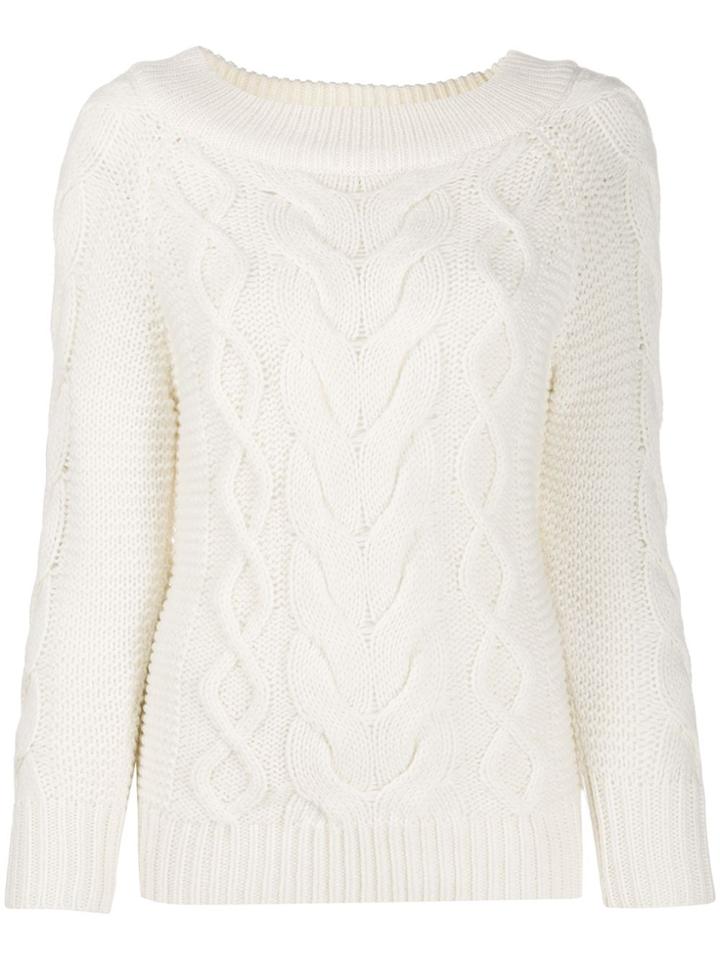 Semicouture Wide Neck Jumper - White