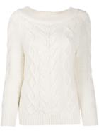 Semicouture Wide Neck Jumper - White