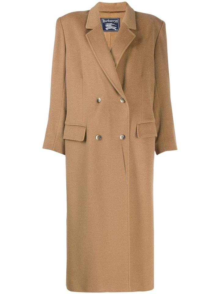 Burberry Pre-owned 1980's Square-shoulder Overcoat - Brown