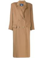 Burberry Pre-owned 1980's Square-shoulder Overcoat - Brown