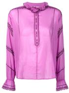 Isabel Marant Étoile - Louna Frill Collar Shirt - Women - Cotton - 42, Pink/purple, Cotton