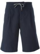 Brunello Cucinelli Drawstring Shorts, Men's, Size: 52, Blue, Cotton/acetate/cupro