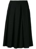 Federica Tosi - Pleated Midi Skirt - Women - Cotton/polyamide/spandex/elastane - M, Black, Cotton/polyamide/spandex/elastane