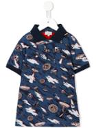 Paul Smith Junior Multi Print Polo Shirt, Boy's, Size: 12 Yrs, Blue