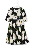 Dolce & Gabbana Kids Tulip Print Dress, Toddler Girl's, Size: 2 Yrs, Black