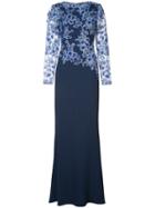Tadashi Shoji - Lace Floral Dress - Women - Polyester/rayon/nylon - 6, Blue, Polyester/rayon/nylon