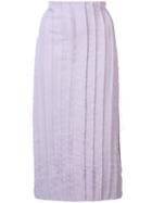 Jonathan Cohen Frayed Pleat Skirt, Women's, Size: 2, Pink/purple, Silk/polyester/spandex/elastane/wool