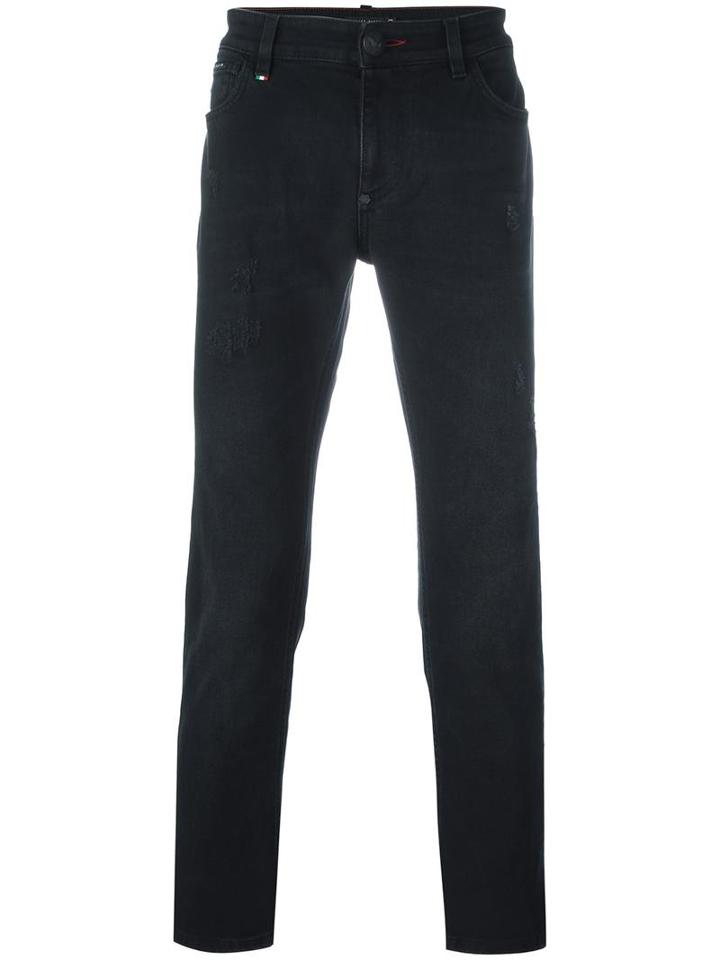 Philipp Plein Straight-leg Jeans, Men's, Size: 29, Black, Cotton/polyester/spandex/elastane