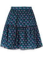 Kenzo - Geometric Print Skirt - Women - Silk - 40, Green, Silk