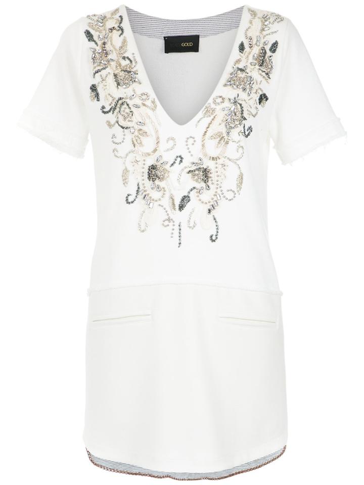 Andrea Bogosian Embroidered Top - White