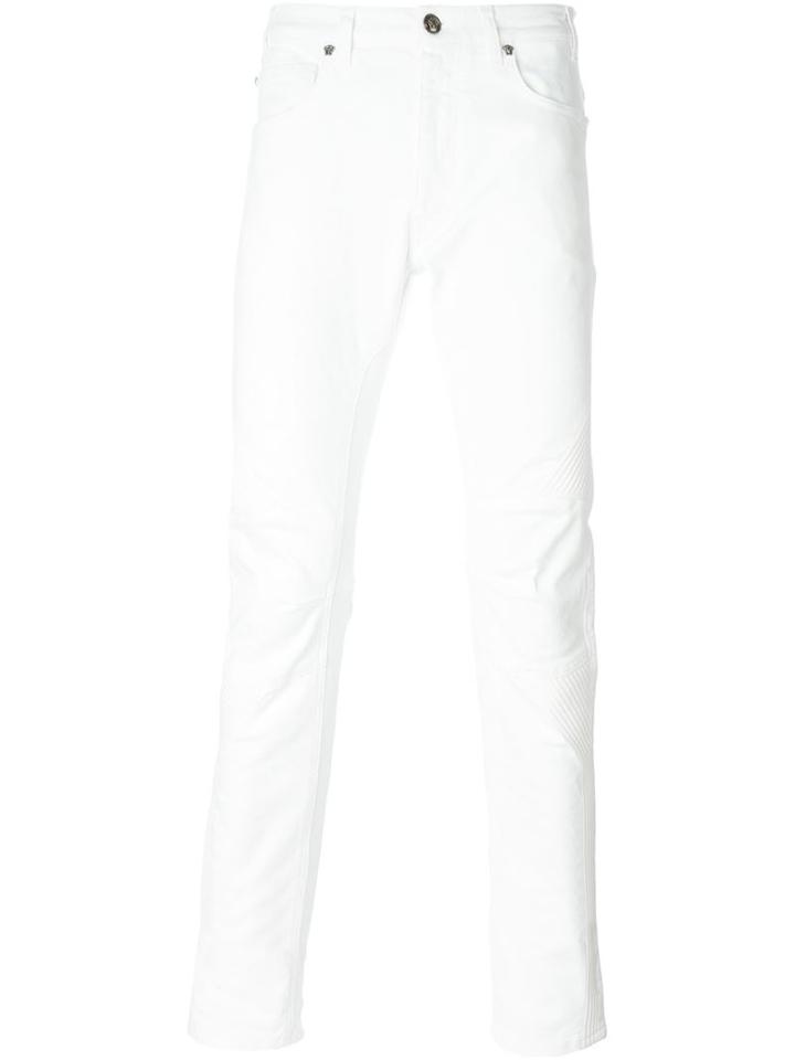 Versace Skinny Jeans, Men's, Size: 32, White, Cotton/spandex/elastane