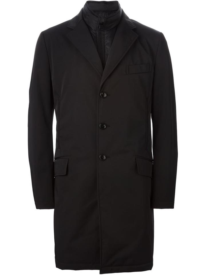 Fay Detachable Gilet Coat, Men's, Size: Large, Black, Polyamide/polypropylene/polyester
