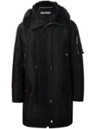 Givenchy Fur Trim Short Parka, Men's, Size: 46, Black, Cotton/polyamide