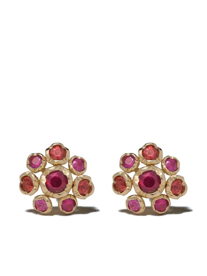 Annoushka 18kt Yellow Gold Hidden Reef Sapphire Stud Earrings - 18ct