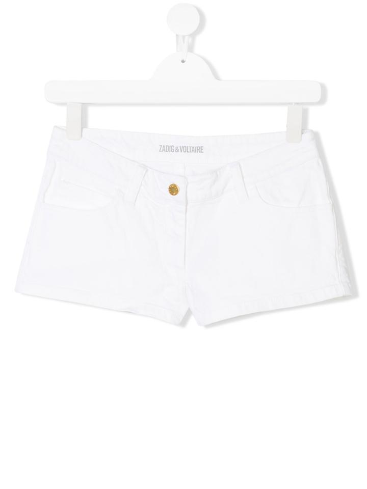 Zadig & Voltaire Kids Teen Denim Shorts - White