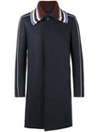 Valentino - Knitted Collar Coat - Men - Cotton/cupro/wool - 46, Blue, Cotton/cupro/wool