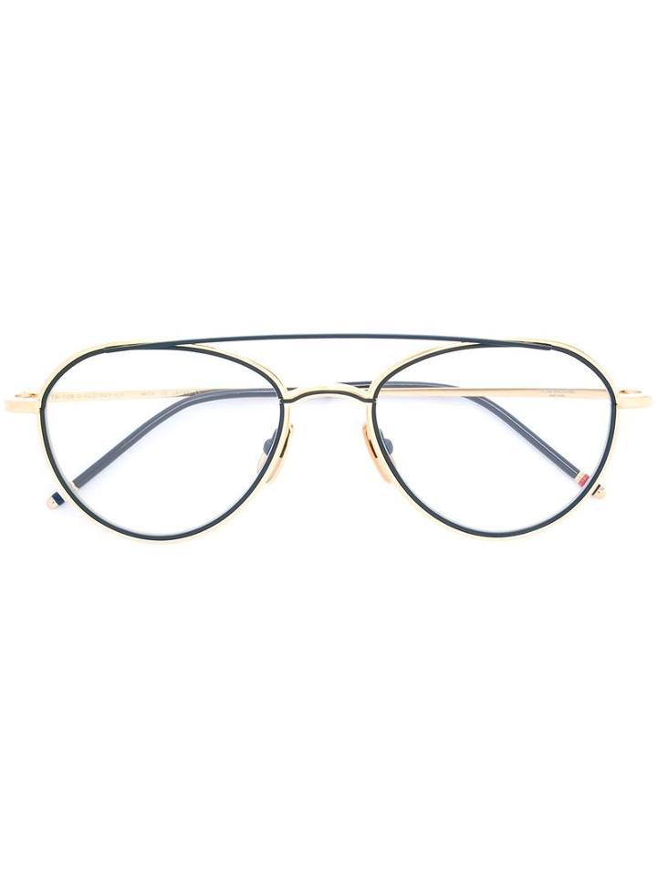 Thom Browne Aviator Glasses, Black, Acetate/titanium