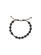 Nialaya Jewelry 14kt Rose Gold Bead Bracelet - Black