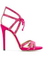Marc Ellis Crystal-embellished Strappy Sandals - Pink & Purple