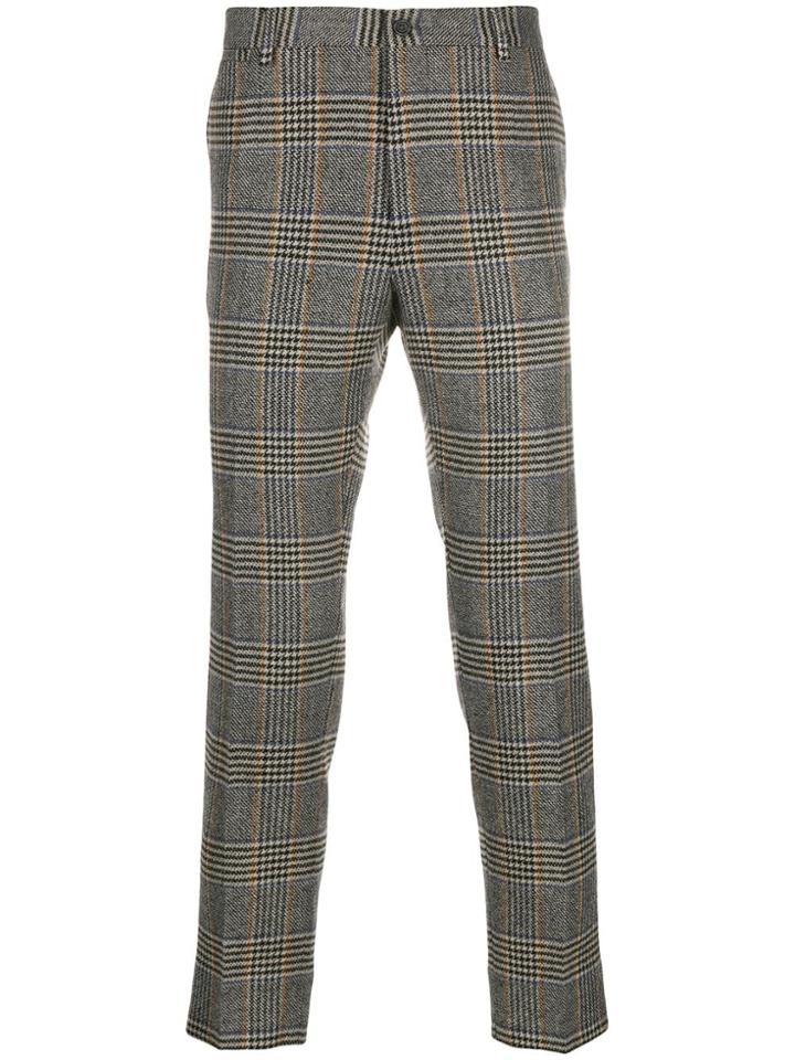 Dolce & Gabbana Glen Plaid Tailored Trousers - Grey