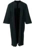Homme Plissé Issey Miyake Pleated Long Coat - Black