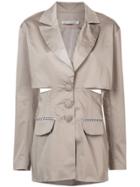 Silvia Tcherassi Cut-out Short Trench Coat - Brown