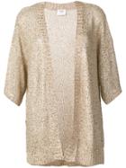 Snobby Sheep Sequin Embroidered Open Front Cardigan - Neutrals