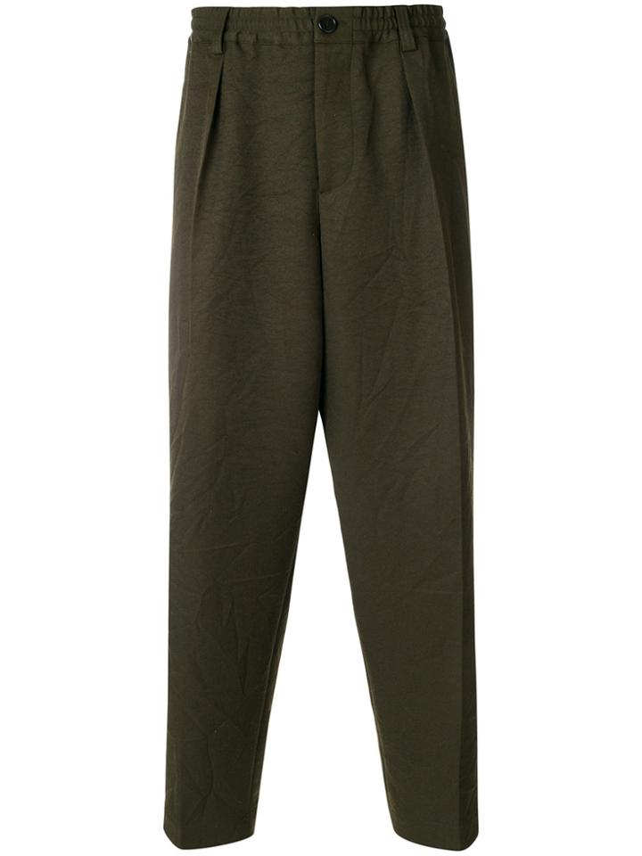 Marni Cropped Tapered Trousers - Green