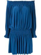 Norma Kamali Peasant Dress, Women's, Size: Medium, Blue, Polyester/spandex/elastane