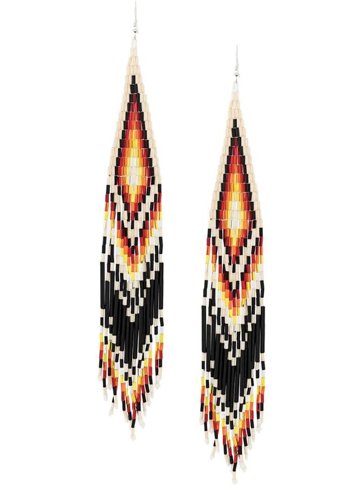 Jessie Western Long Beaded Earrings - Black