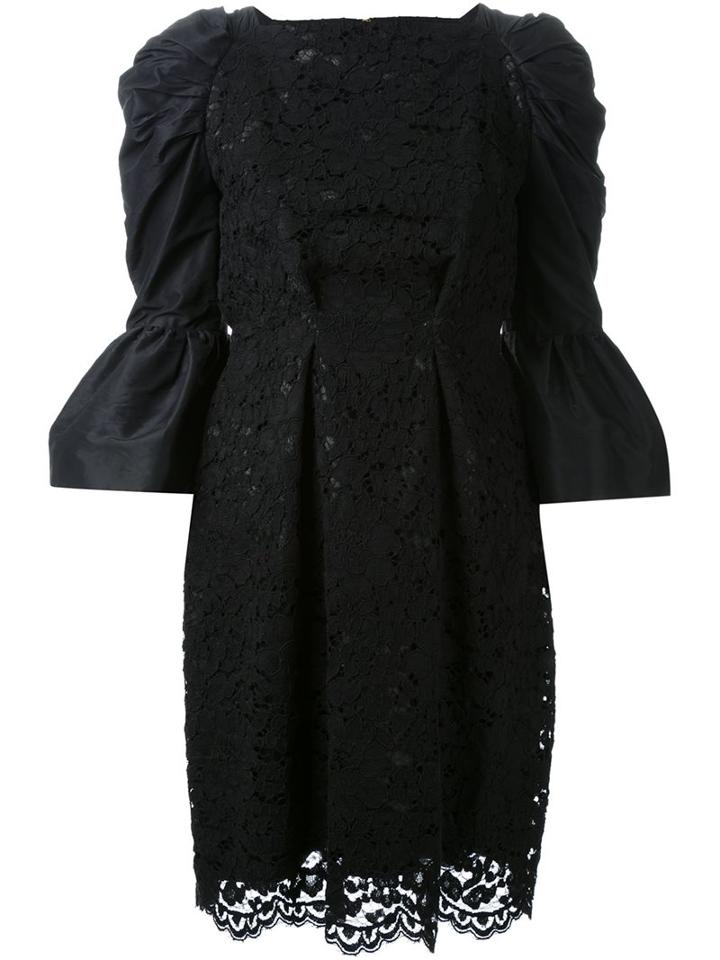 Dresscamp Cocoon Sleeve Lace Dress, Women's, Size: 38, Black, Silk/cotton/polyester/polyurethane