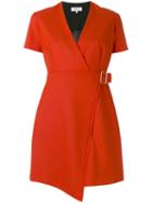 Carven - V-neck Wrap Dress - Women - Polyester/acetate/viscose/virgin Wool - 38, Red, Polyester/acetate/viscose/virgin Wool