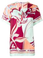 Emilio Pucci Mirei Print Silk Short Sleeved Top - Pink