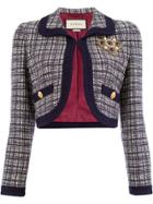 Gucci Checkered Cropped Jacket - White
