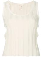 Romeo Gigli Vintage Cutout Ribbed Tank - Nude & Neutrals