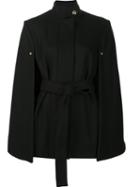 Alexandre Vauthier Belted Cape Coat, Women's, Size: 36, Black, Wool/polyimide