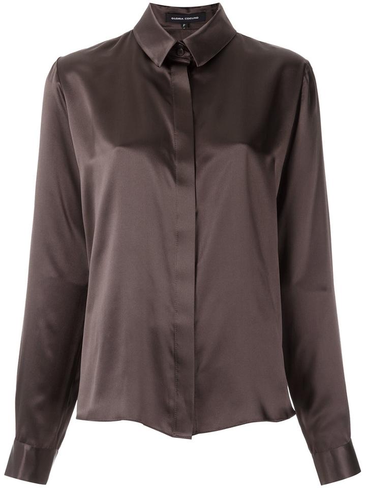 Gloria Coelho - Silk Shirt - Women - Silk - Gg, Brown, Silk