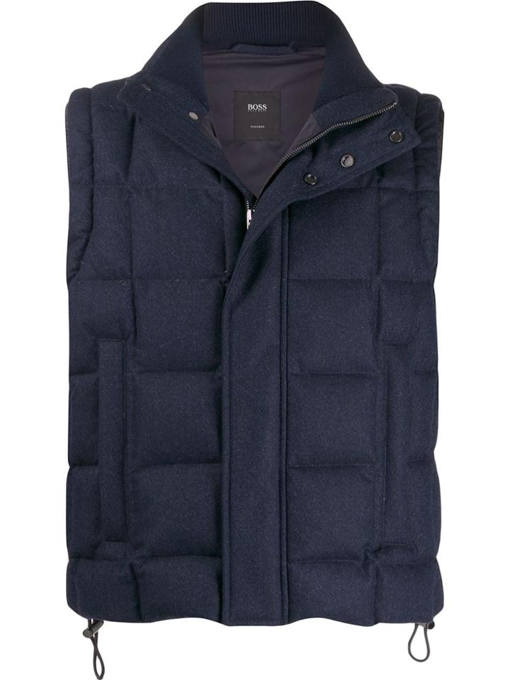 Boss Hugo Boss Fine Knit Quilted Gilet - Blue