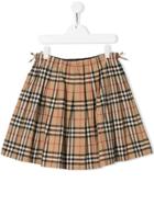 Burberry Kids Pearly Pleated Skirt - Brown