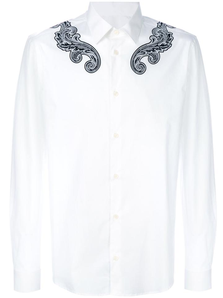 Versace Collection - Swirly Patterned Shirt - Men - Cotton/spandex/elastane - 41, White, Cotton/spandex/elastane