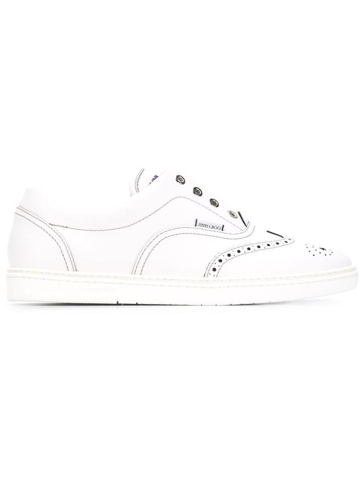 Jimmy Choo Brian Sneakers, Men's, Size: 43, White, Calf Leather/leather/rubber