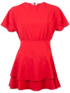 Alice+olivia Ruffle Skirt Mini Dress - Red