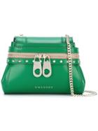 Twin-set Zip Detail Shoulder Bag, Women's, Green, Leather