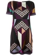 Versace Collection Multi Print Dress, Women's, Size: 44, Black, Viscose