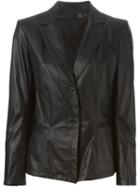 Sylvie Schimmel Leather Blazer, Women's, Size: 42, Black, Lamb Skin/acetate/polyester