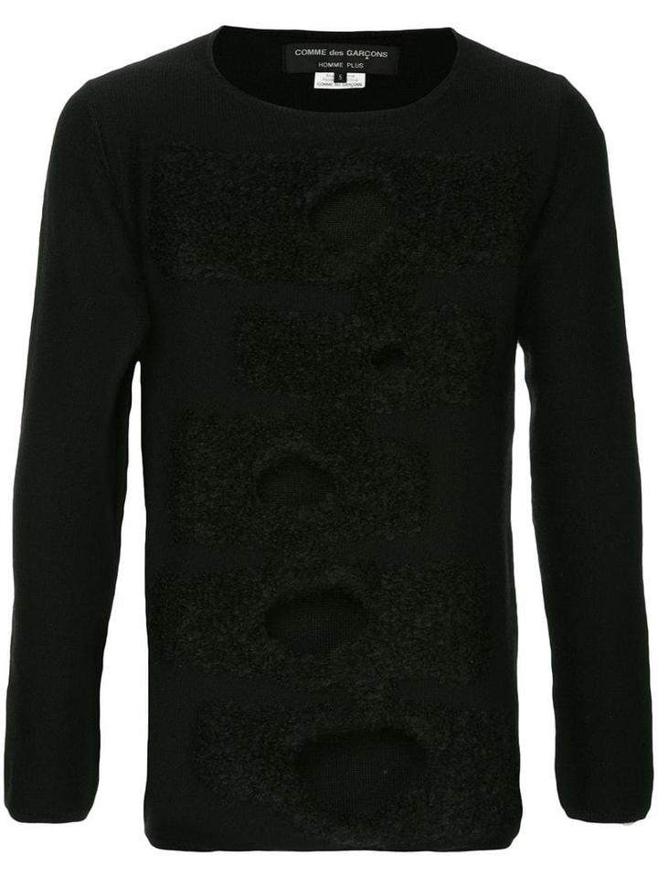 Comme Des Garçons Pre-owned Cut Off Textured Jumper - Black